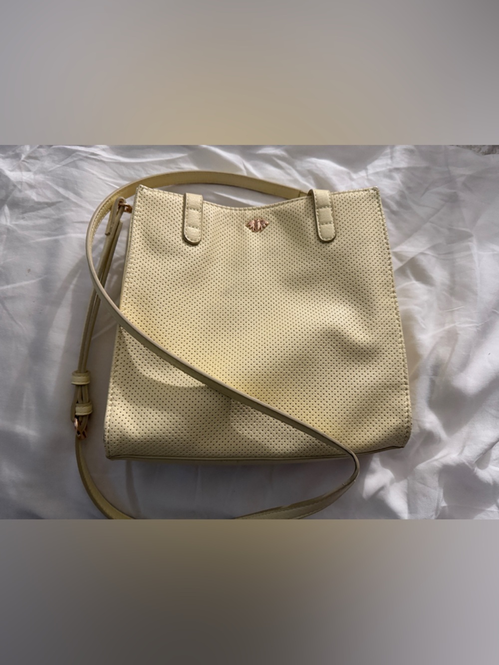 LC Lauren Conrad Perforated Crossbody Bag - Cream